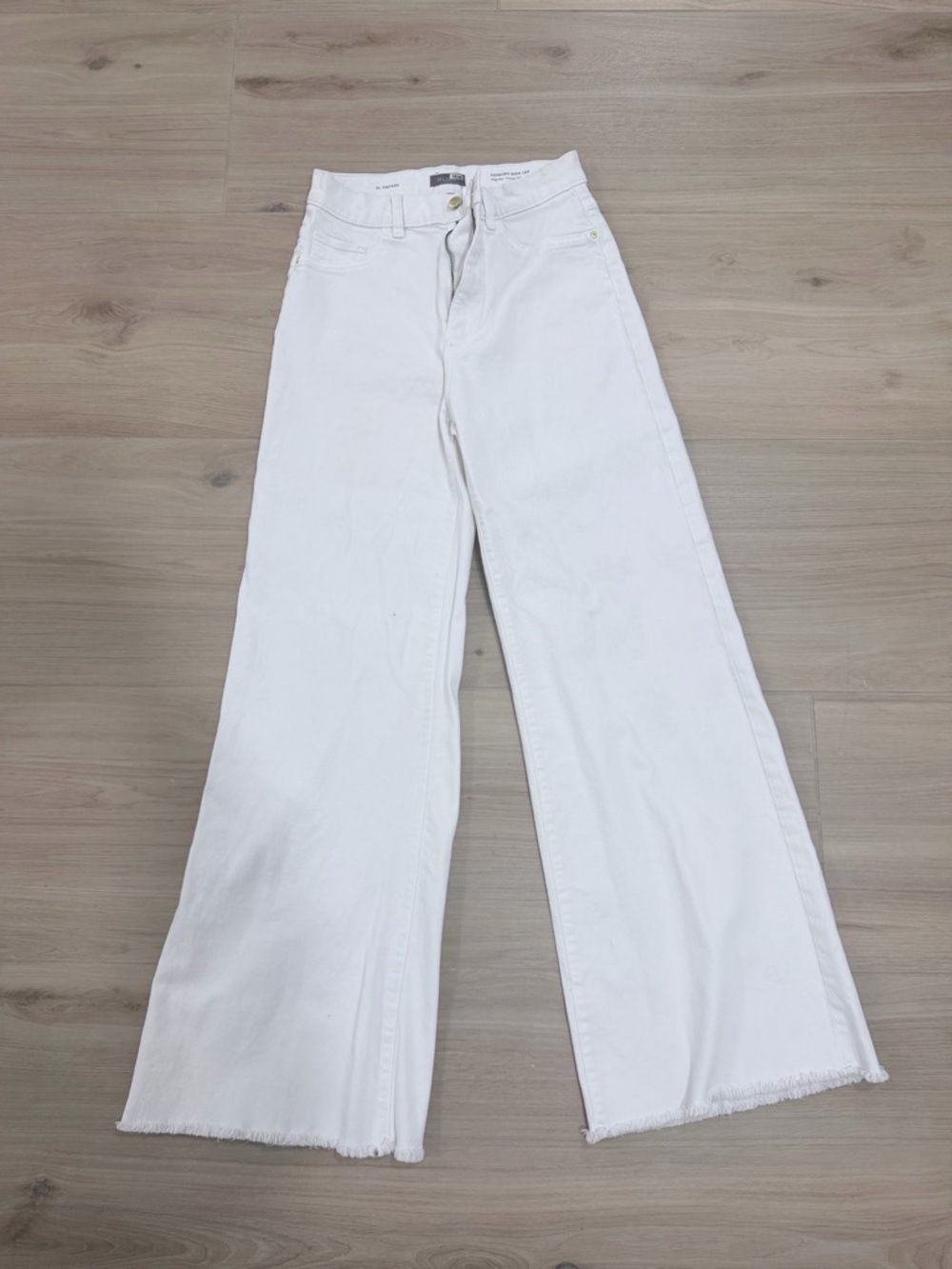DL1961 White Wide Leg High-Rise Jeans